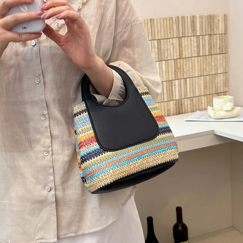 Multi-Textured Handheld Tote Bag