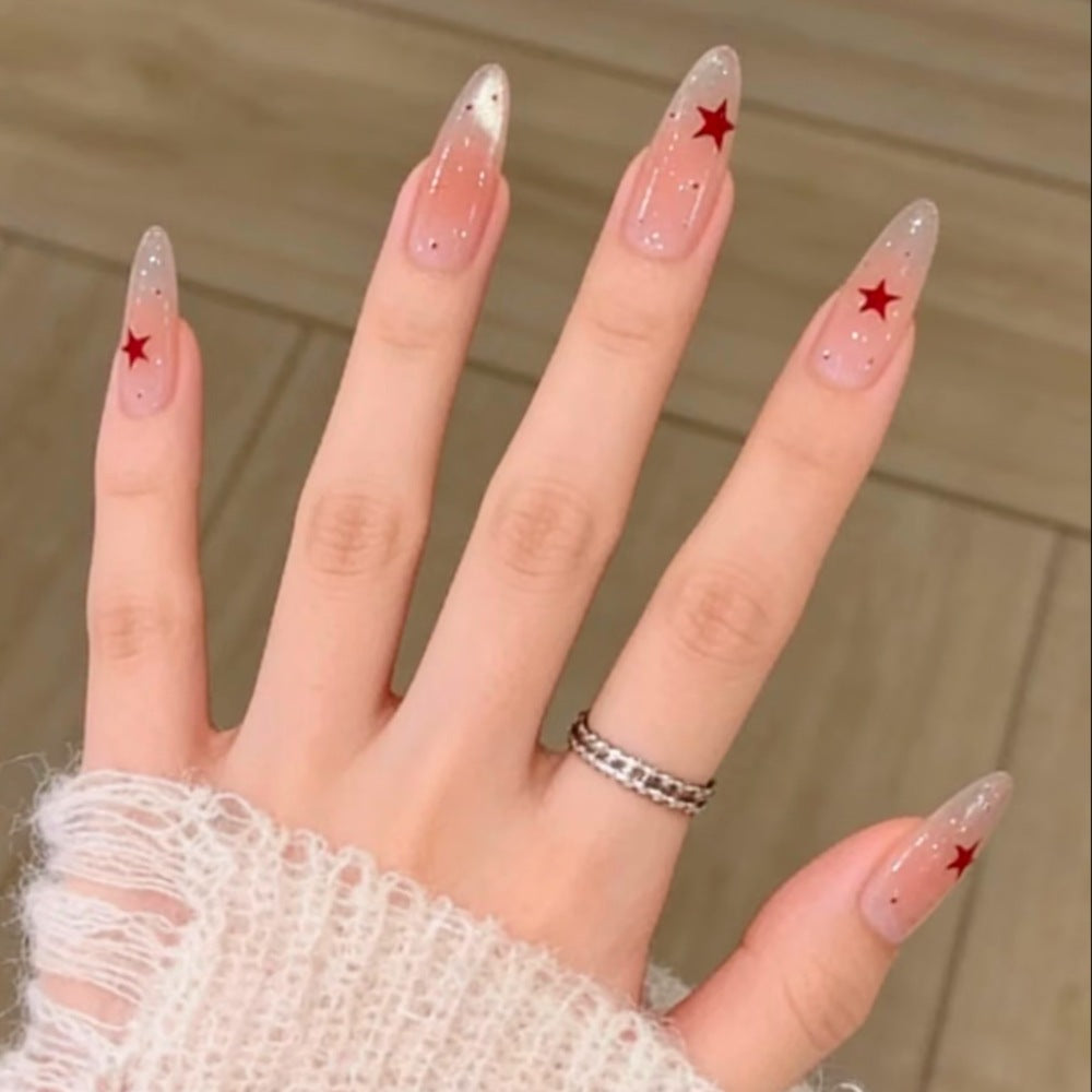 Decorative Star-Accented Press-On Nail Set Stornfield