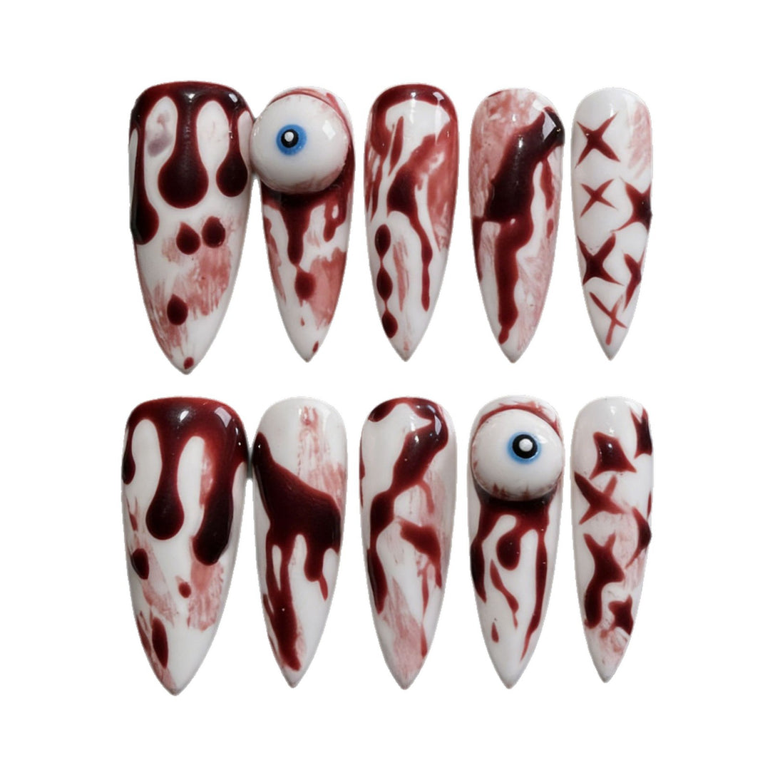 Artistic Horror-Themed Press-On Nail Set