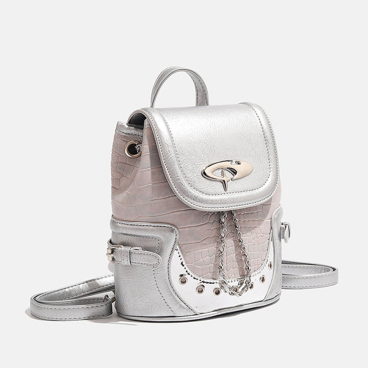 Fashionable Crocodile-Embossed Mini Backpack Stornfield