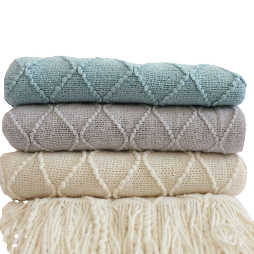 Luxurious Textured Knit Throw Blanket Stornfield