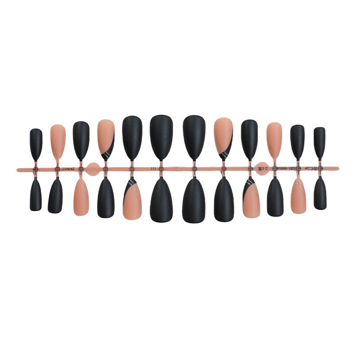 Elegant Press-On Nail Set with Matte and Glossy Finish Stornfield
