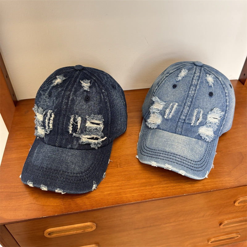 Women's Distressed Denim Adjustable Baseball Cap Stornfield