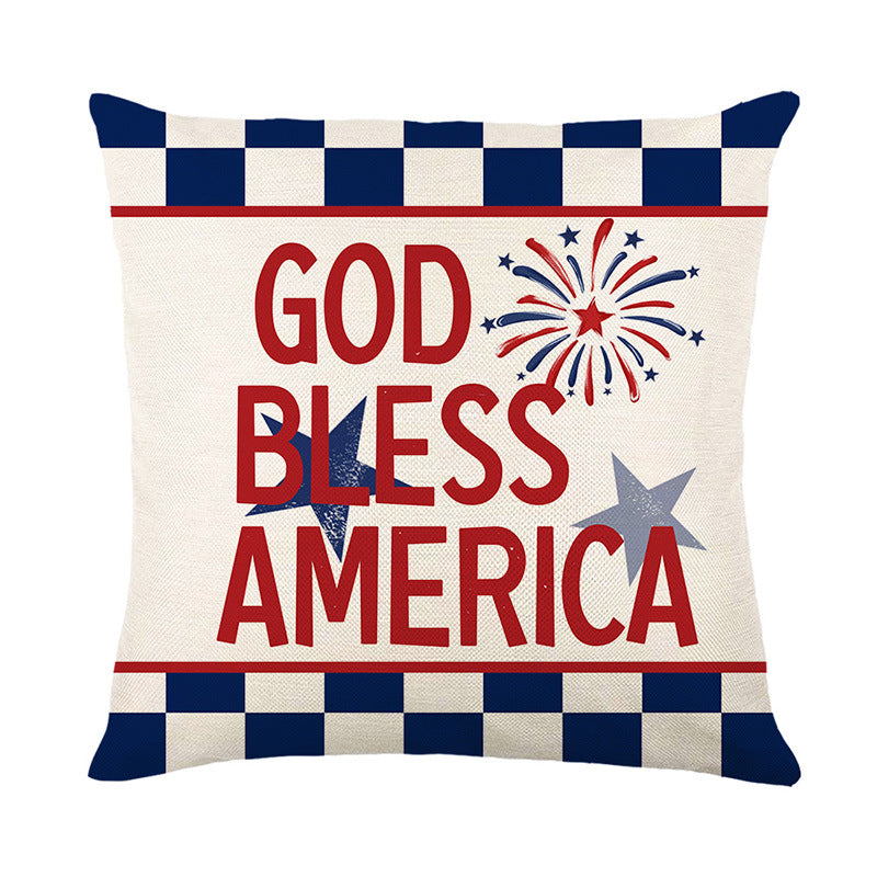 Patriotic Decorative Cotton-Linen Throw Pillow Cover
