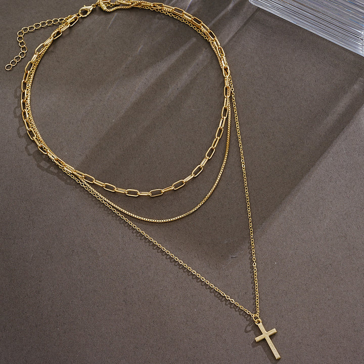 Multi-Layered Cross Pendant Necklace Stornfield