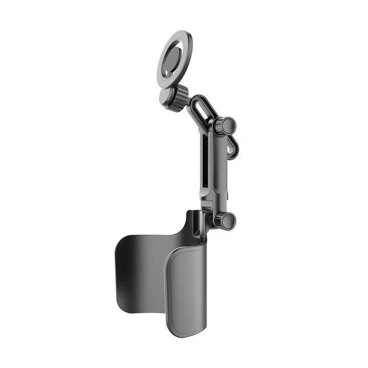Adjustable car headrest tablet and smartphone holder with telescopic support arm and anti slip cradle Stornfield