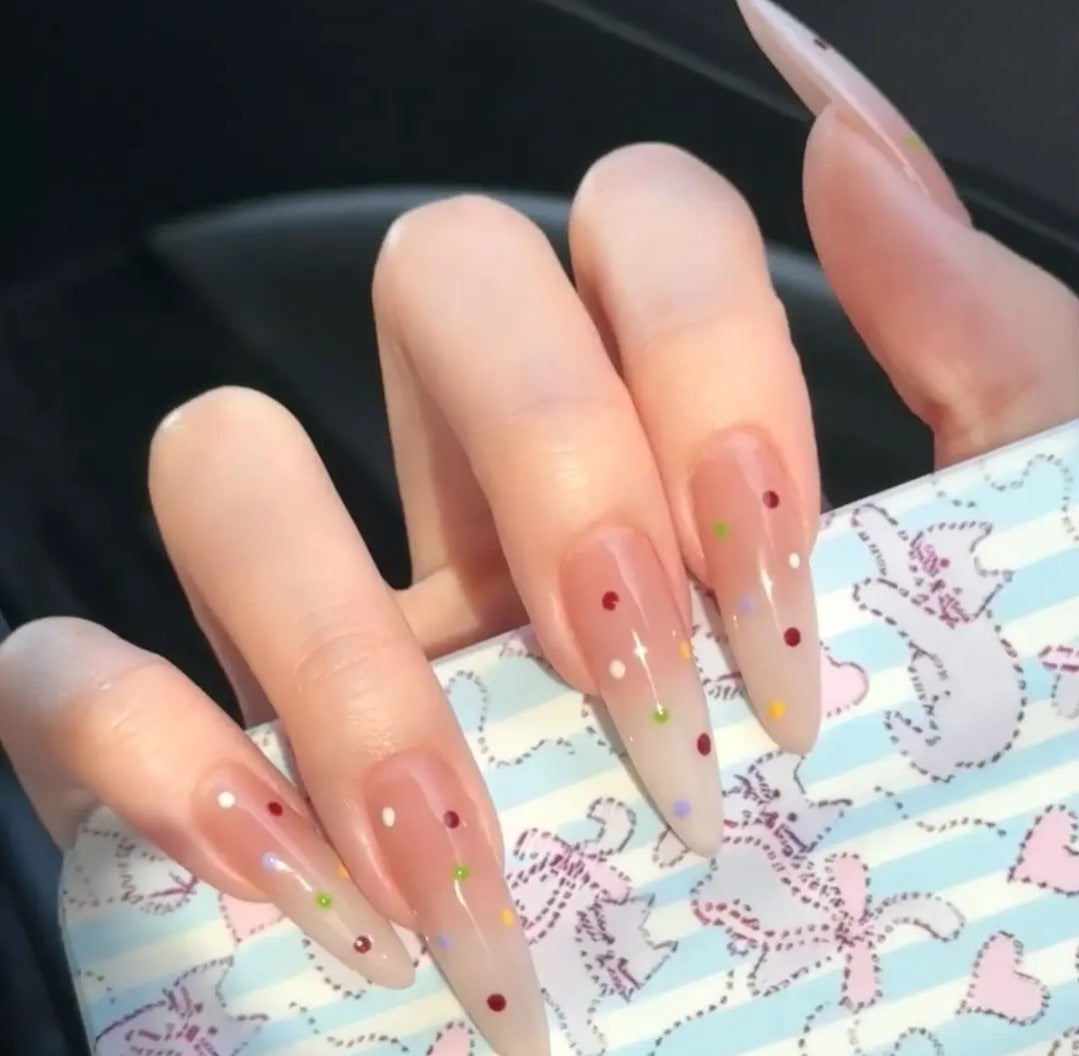 Artistic Floral and Gemstone Press-On Nails Stornfield