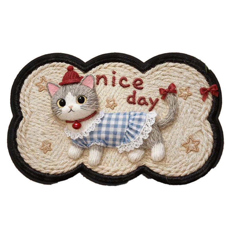 Cat-Themed Plush Doormat for Home Entryway