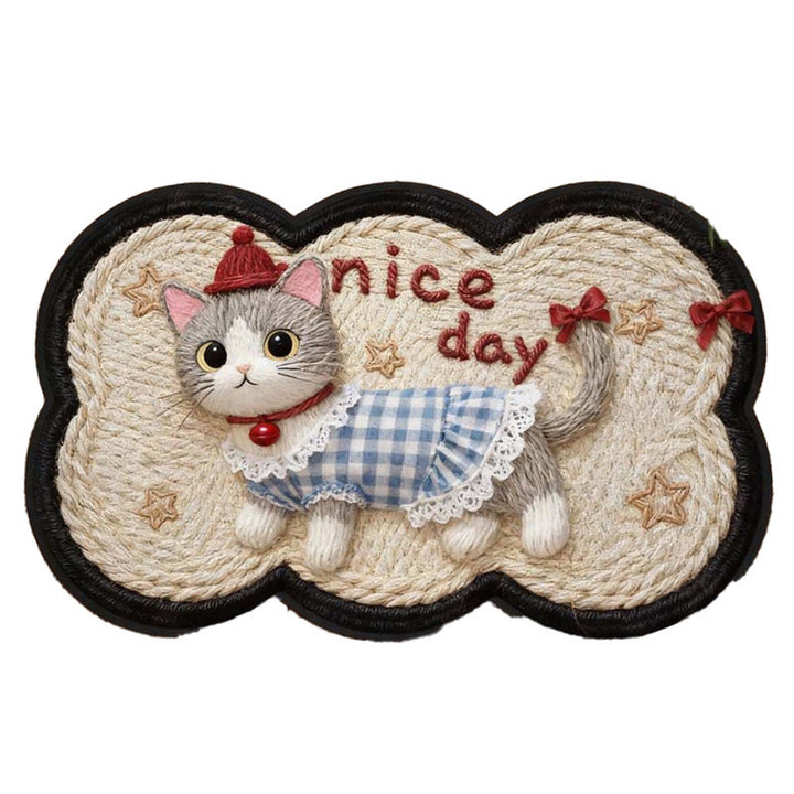 Cat-Themed Plush Doormat for Home Entryway