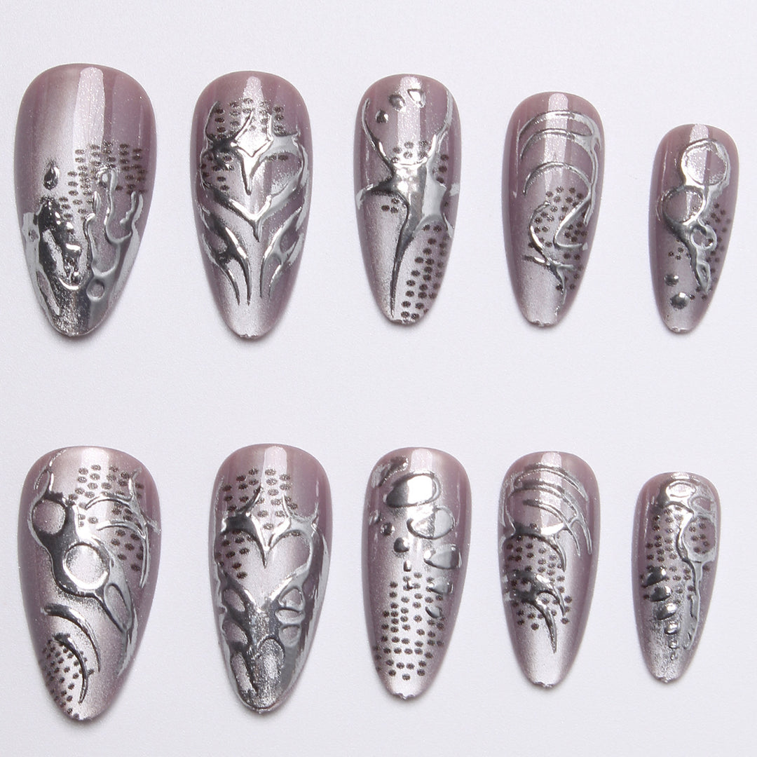 Acrylic nail kit with extravagant 3D designs and glamorous embellishments Stornfield