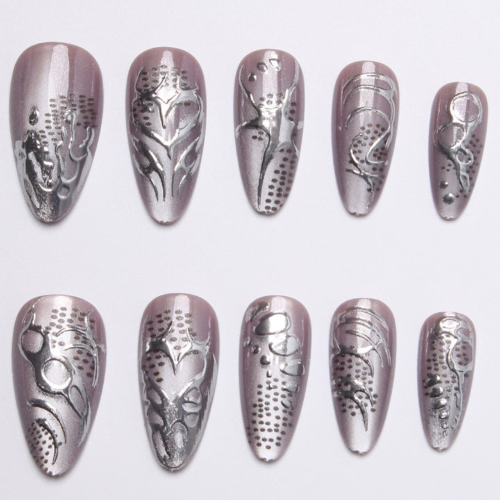 Acrylic nail kit with extravagant 3D designs and glamorous embellishments Stornfield