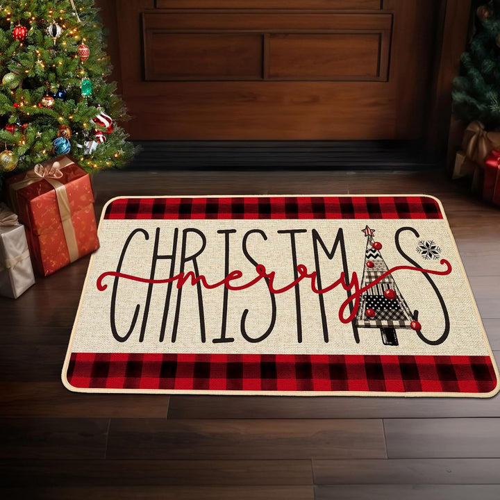 Festive Holiday-Themed Welcome Mat for Home