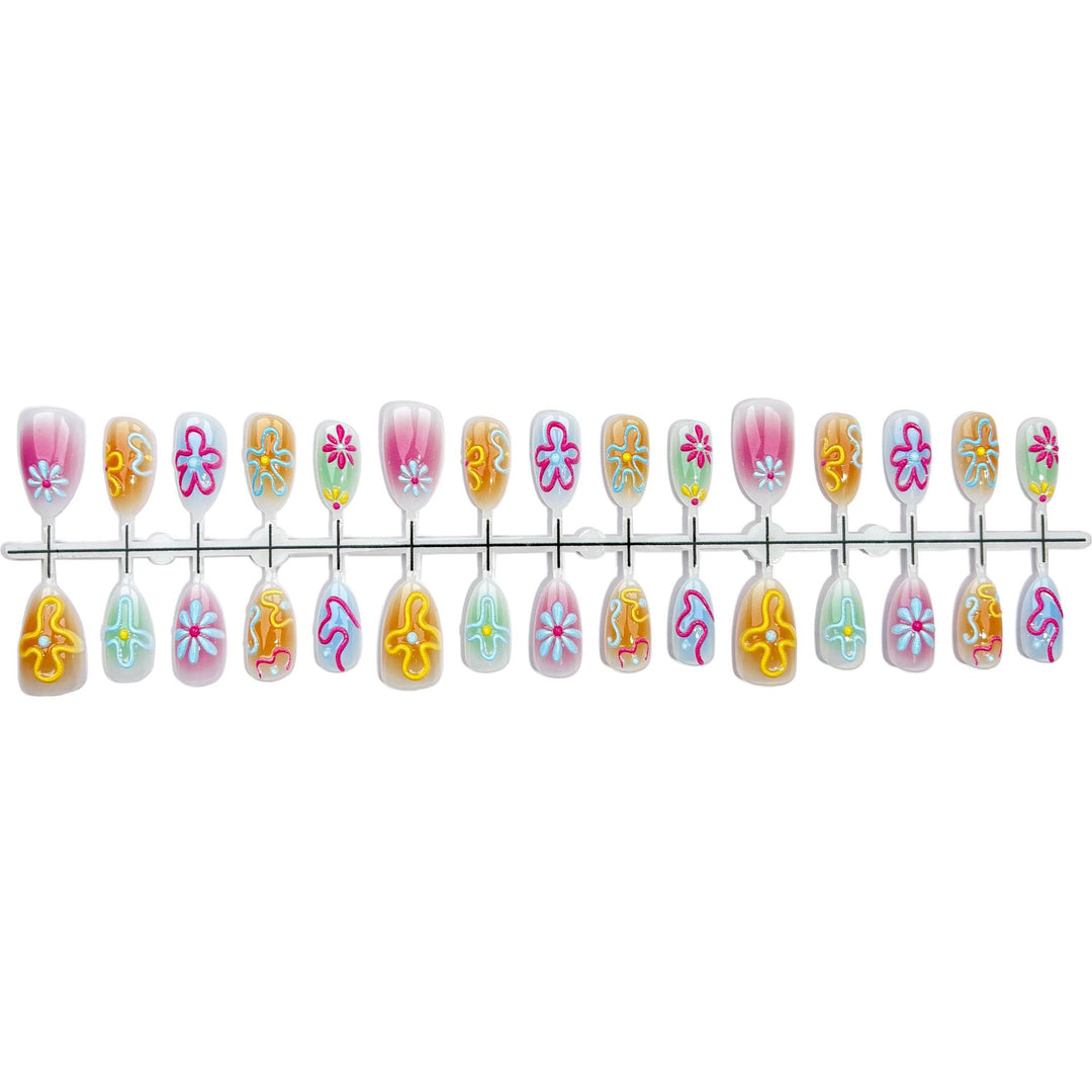 Colorful Decorative Press-On Nail Set