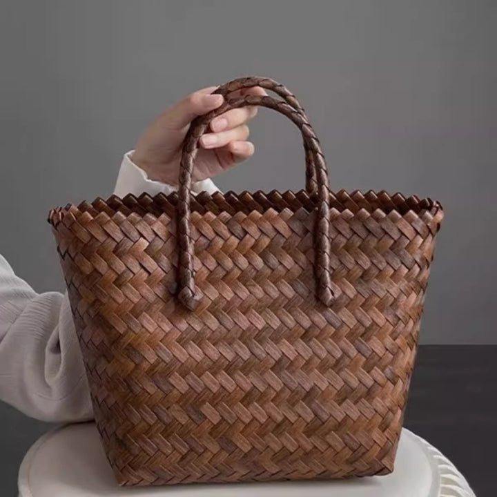 Bamboo Handle Bag Made of Braided Material Stornfield