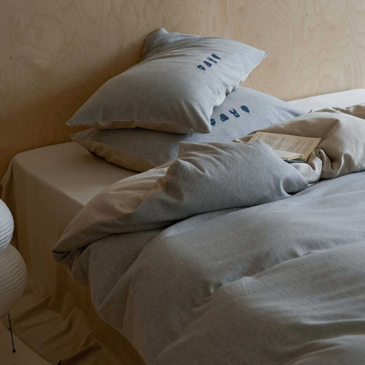 Lightweight Brushed Cotton Jersey Duvet Cover Set with Oversized Pillow Shams