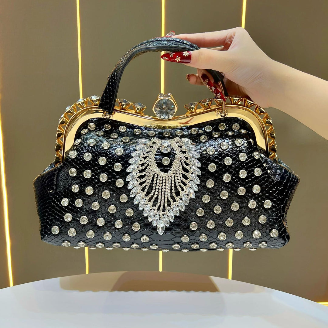 Luxurious Crystal-Embellished Evening Handbag