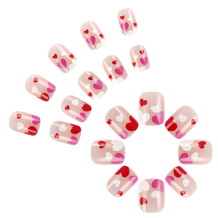 Heart-Decorated Press-On Nail Art Stornfield
