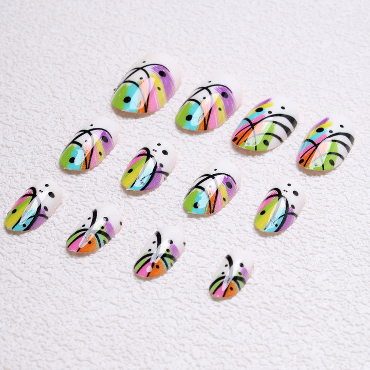 Artistic Abstract Pattern Press-On Nails Stornfield