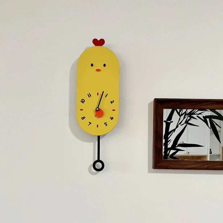 Stornfield | Cute Silent Chicken-Shaped Wall Clock for Kids
