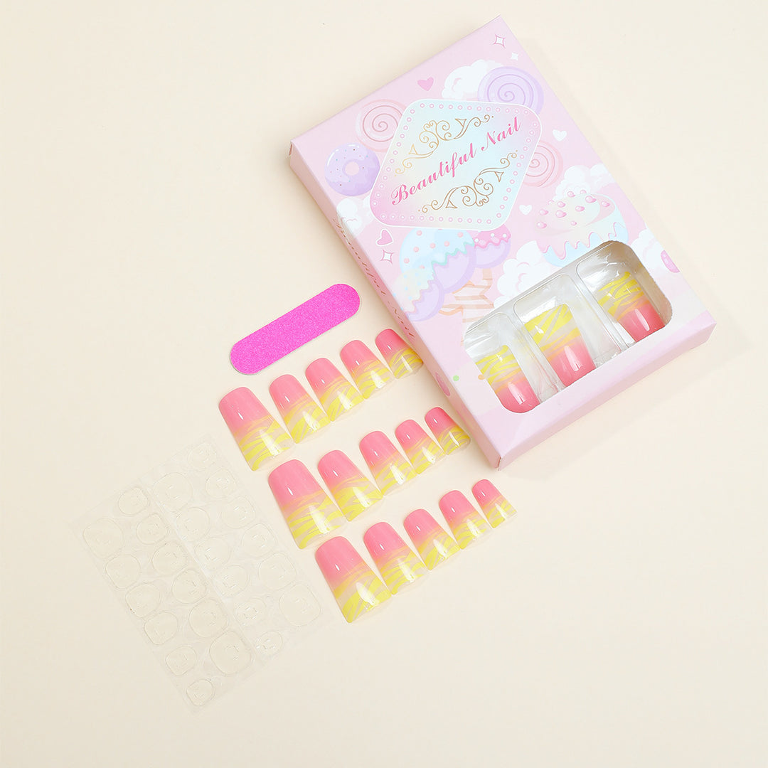Artificial nail set with creative gradient Stornfield