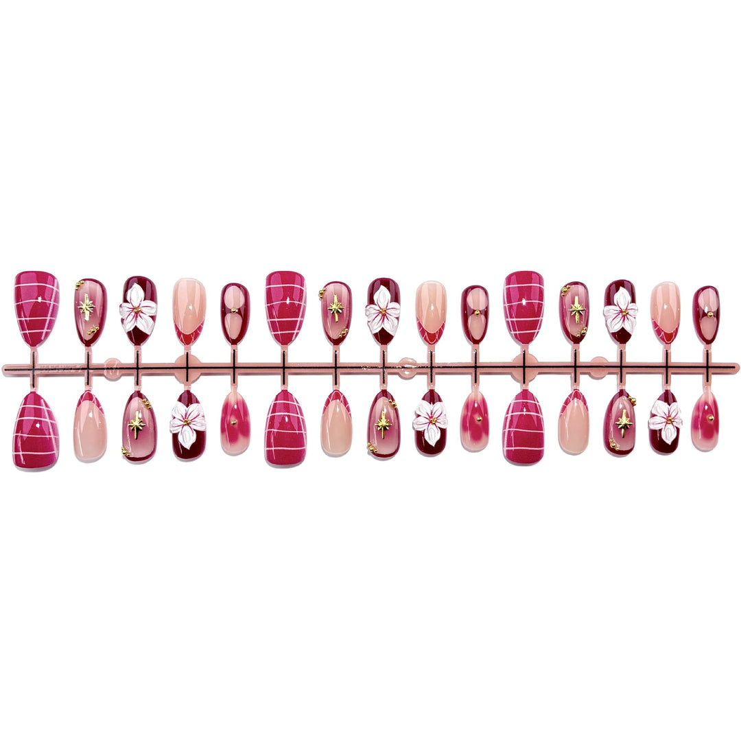 Floral Design Press-On Nail Set