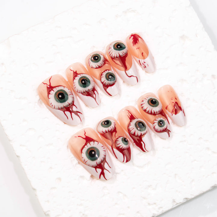 Eye-Themed Stiletto Press-On Nail Art Set Stornfield