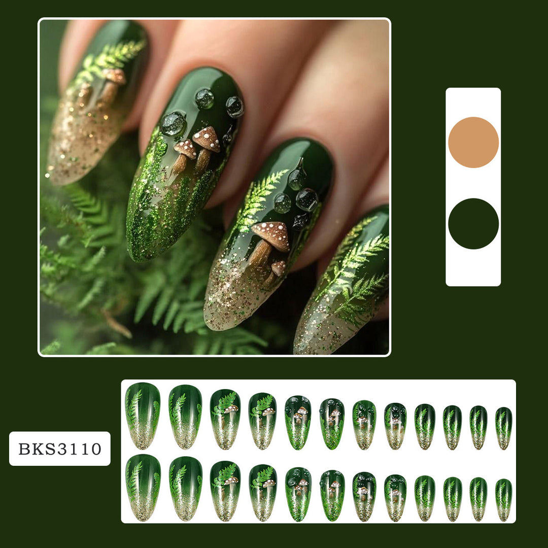 Glamorous artificial nail set with elegant glitter and design accents Stornfield