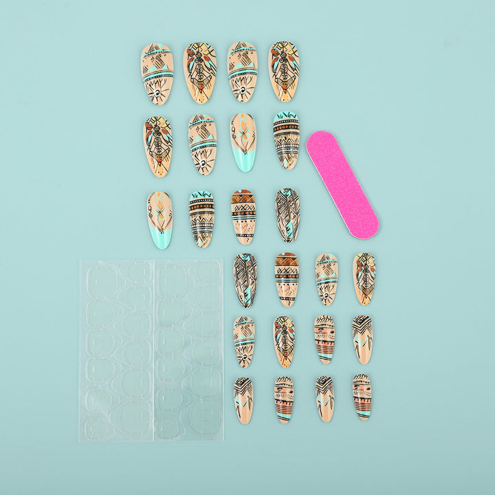 Artificial nails with exotic tribal design Stornfield