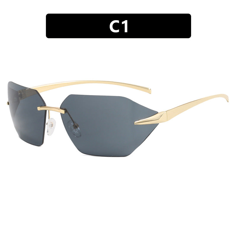 Women's geometric sunglasses with elegant metal frame and polarized lenses Stornfield
