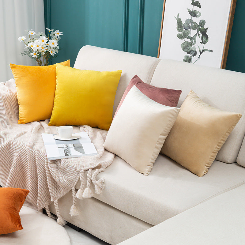 Square Velvet Decorative Throw Pillow with Plush Fill