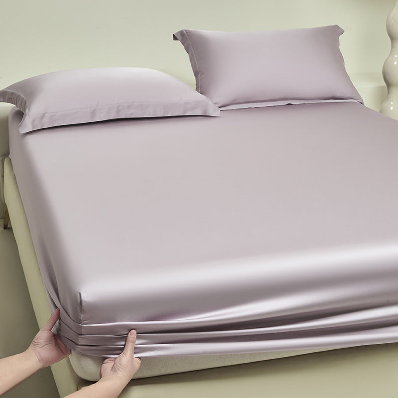 Silky satin fitted sheet set with extra deep pocket and pillowcases