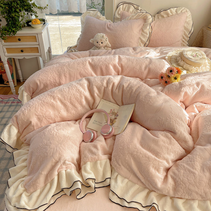 Floral Embossed Duvet Cover Set