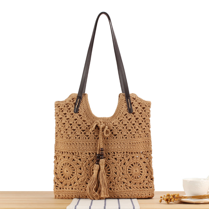 Handbag in Creative Macrame Design with Tassel Detail Stornfield