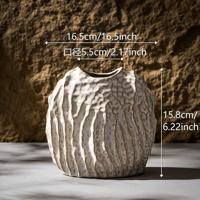 Textured Rustic Handmade Ceramic Table Drop Vase