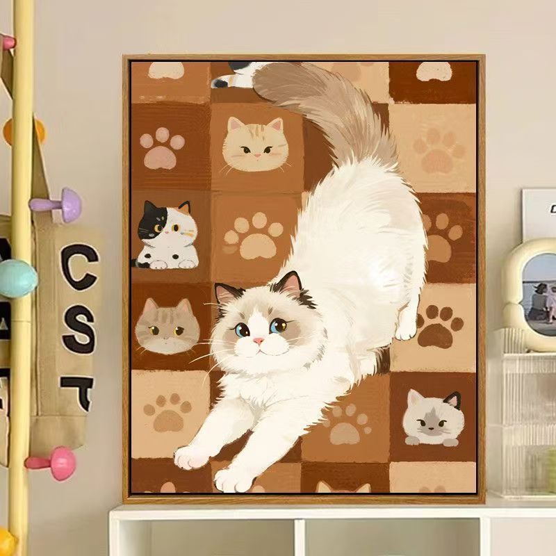 Cute Cat-Themed Decorative Canvas Art Stornfield