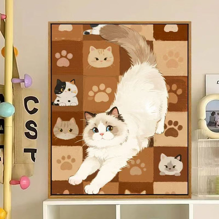 Cute Cat-Themed Decorative Canvas Art Stornfield