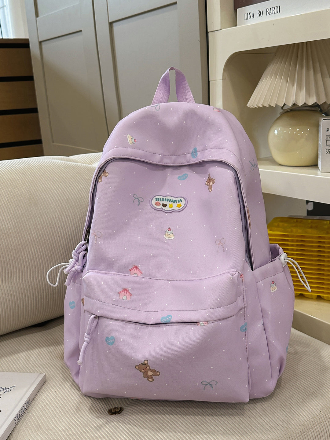 Whimsical Character Print Backpack Stornfield