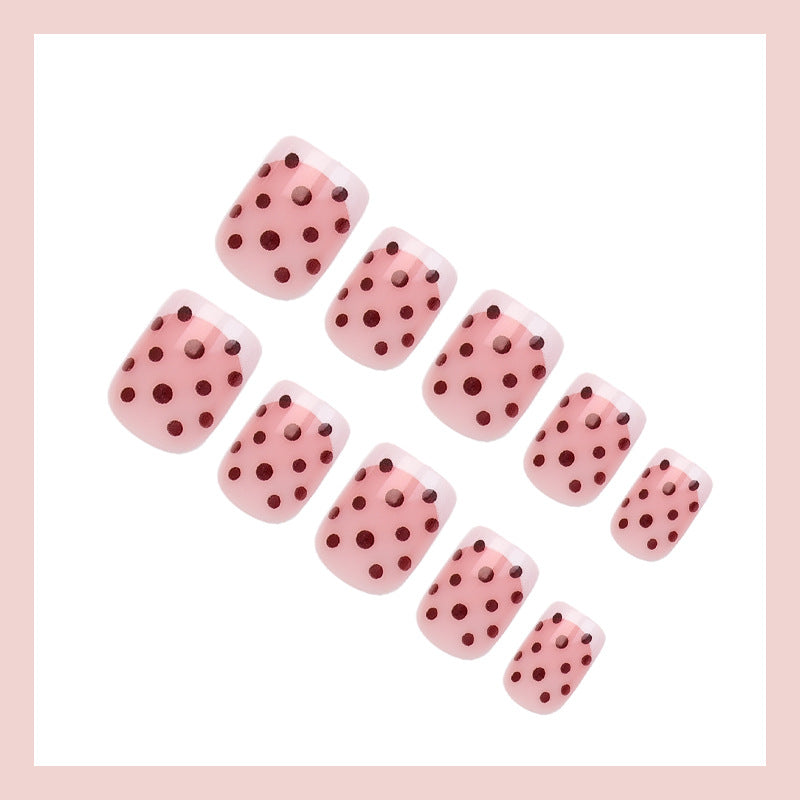 Acrylic nail set with stylish dot pattern Stornfield