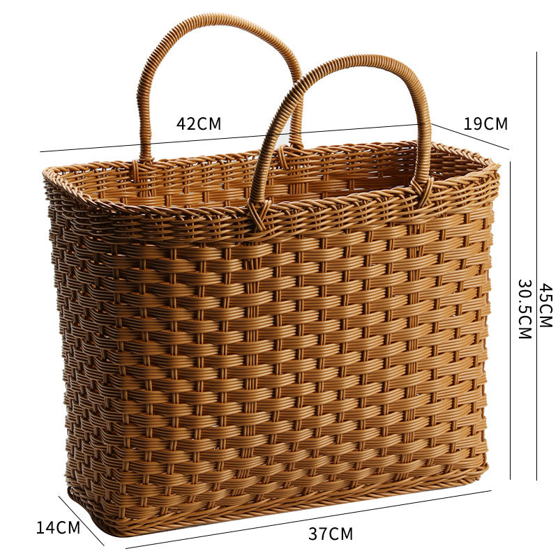 Unisex Handwoven Shopping Basket with Two Handles Stornfield