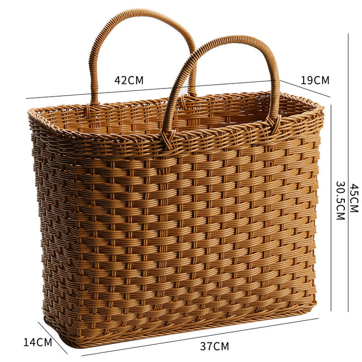 Unisex Handwoven Shopping Basket with Two Handles Stornfield