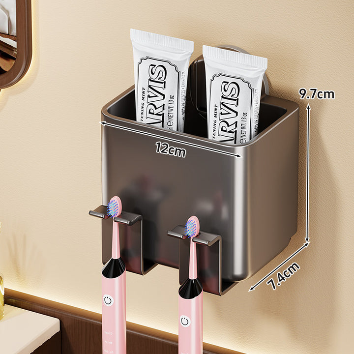 Wall-Mounted Toothbrush and Toothpaste Organizer