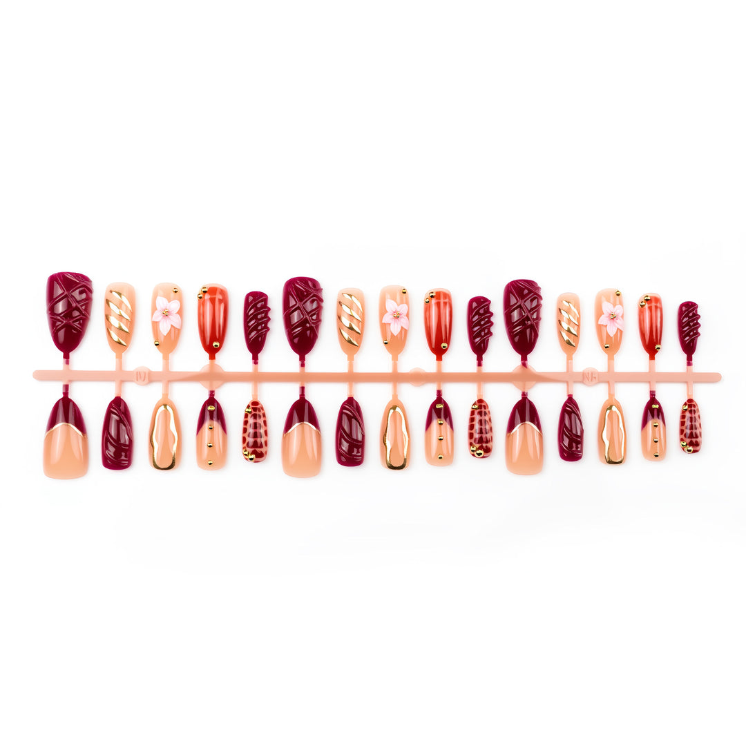 Luxurious Artfully Designed Press-On Nail Set