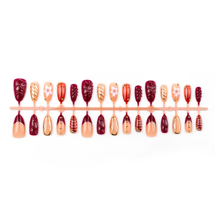 Luxurious Artfully Designed Press-On Nail Set
