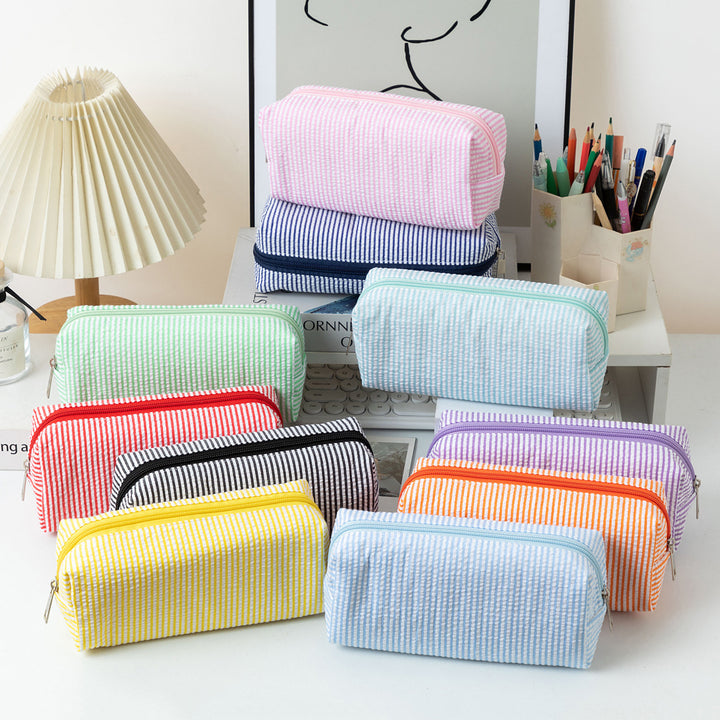 Striped Zippered Pencil Case Bag Stornfield