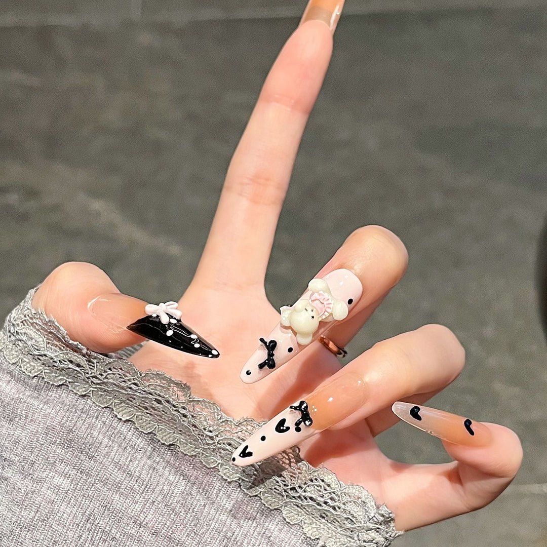 Creative 3D Character-Themed Press-On Nail Art Stornfield