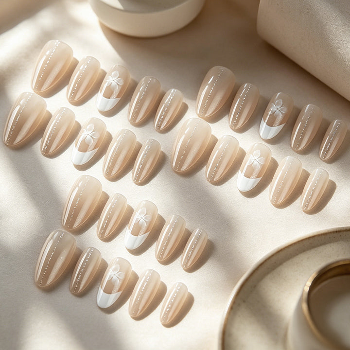 Elegant French Tip Gel Nail Extensions Stornfield