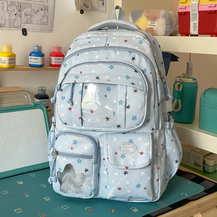 Star-Printed Casual School Backpack Stornfield