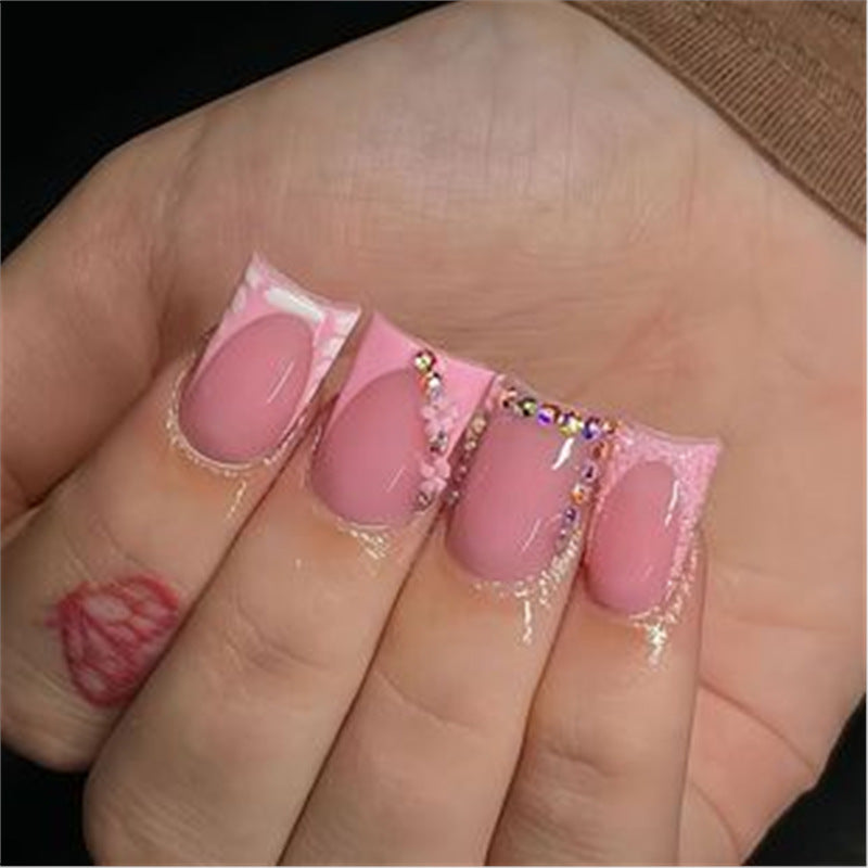 Artistic Press-On Nail Set with Premium Embellishments Stornfield