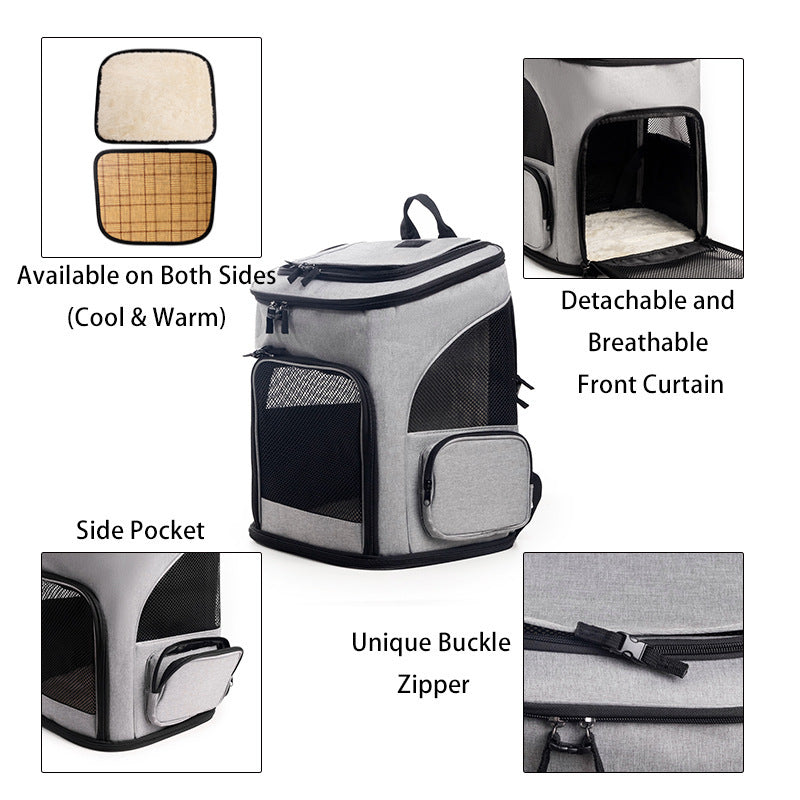 Portable Pet Backpack with Breathable Mesh Inserts Stornfield