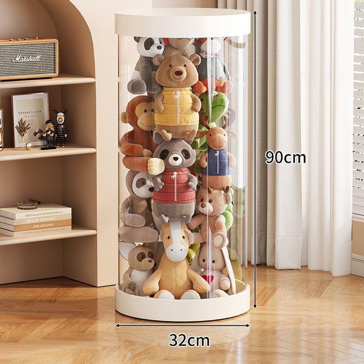 Tall Transparent Cylindrical Plush Toy Display & Storage Tower